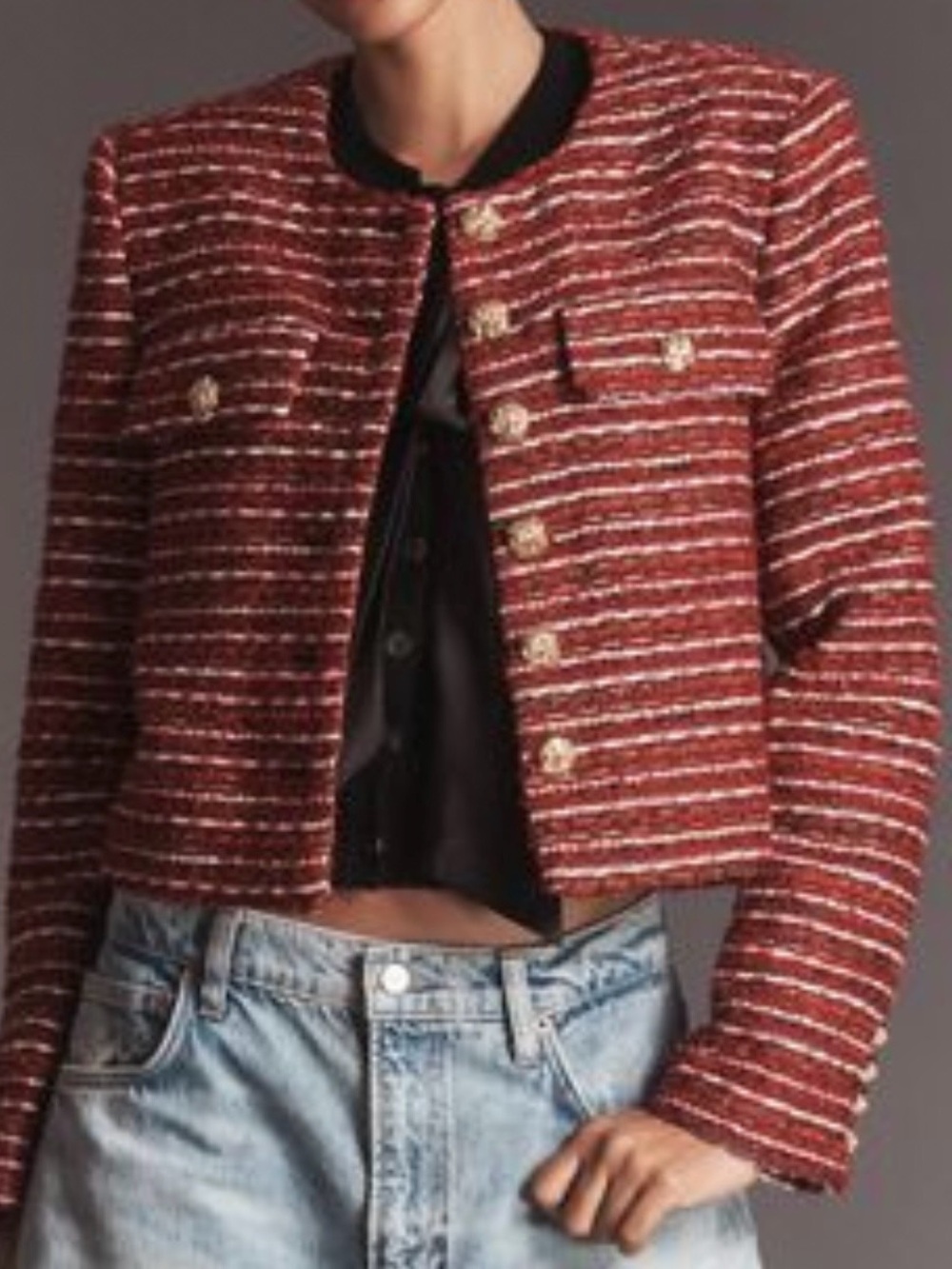 Endless Rose Tweed Lady Jacket, Small, Wine